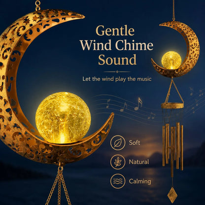 🌙✨ Moon Courtyard Solar Wind Chime