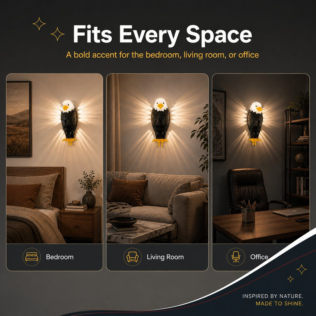 Sovereign Glow: The Elite Bald Eagle Wall Luminaire