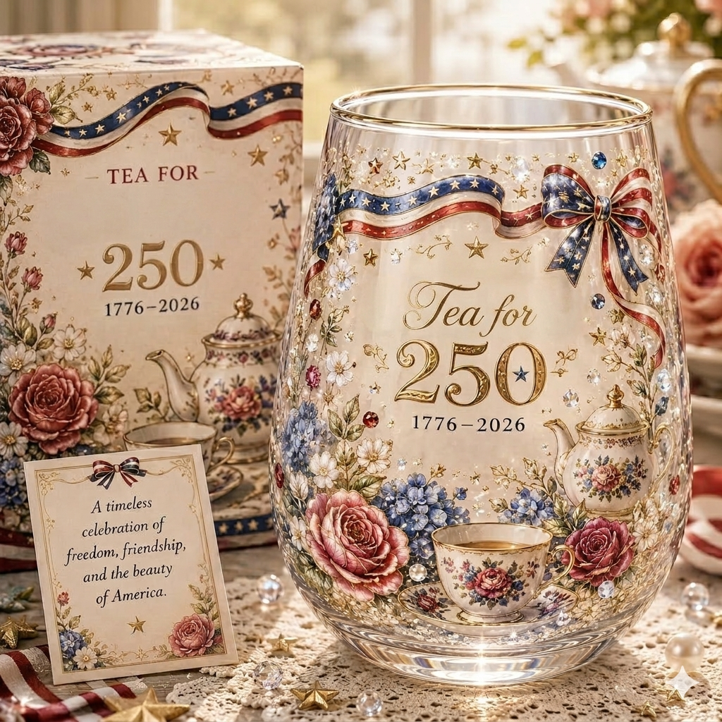 America 250th Anniversary Glass Tea Cup Collection