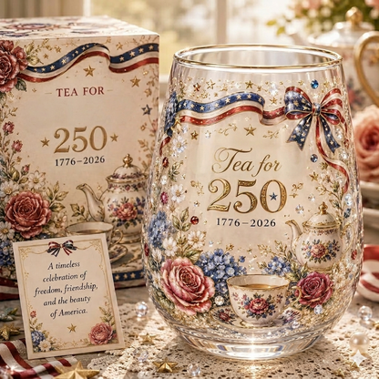 America 250th Anniversary Glass Tea Cup Collection