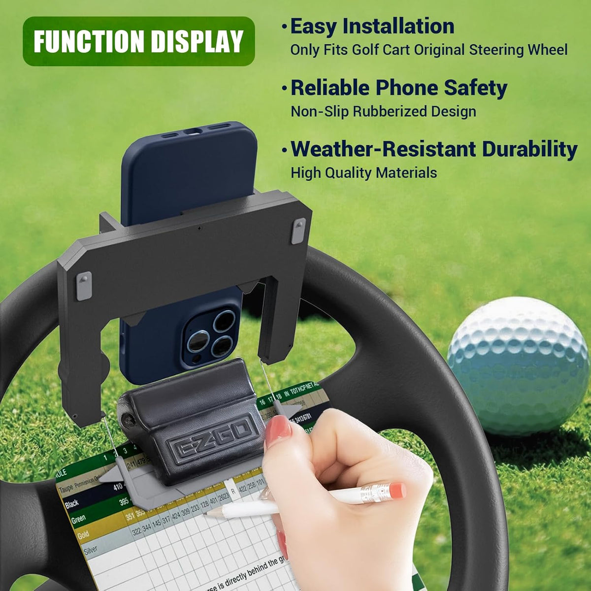 🌟⛳ - Golf cart steering wheel phone holder
