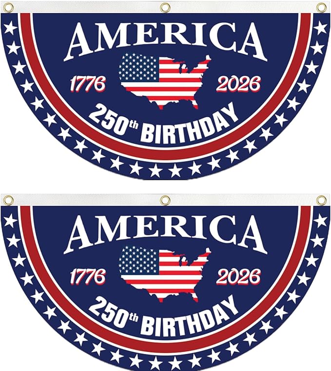 USA 250th Birthday Bunting Flag - Made in America