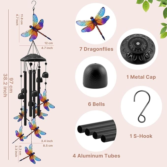 🔥🔥Juneteenth 49% OFF-🐦Vintage Colorful Hummingbird Wind Chime with Metal Tubes and Bells