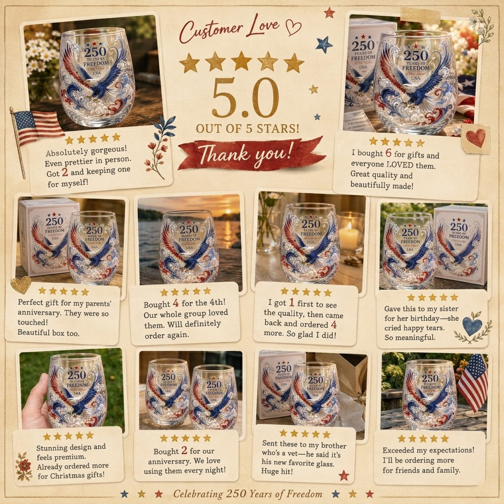🦅Limited Edition 2026 USA 250 Years of Freedom Eagle Glass