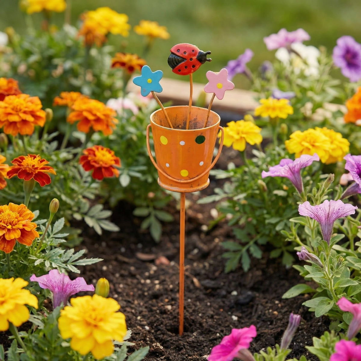 🔥Last Day 49% OFF-🌱Set of 3 Metal Flower Pot Garden Stakes