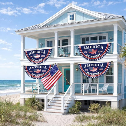 USA 250th Birthday Bunting Flag - Made in America