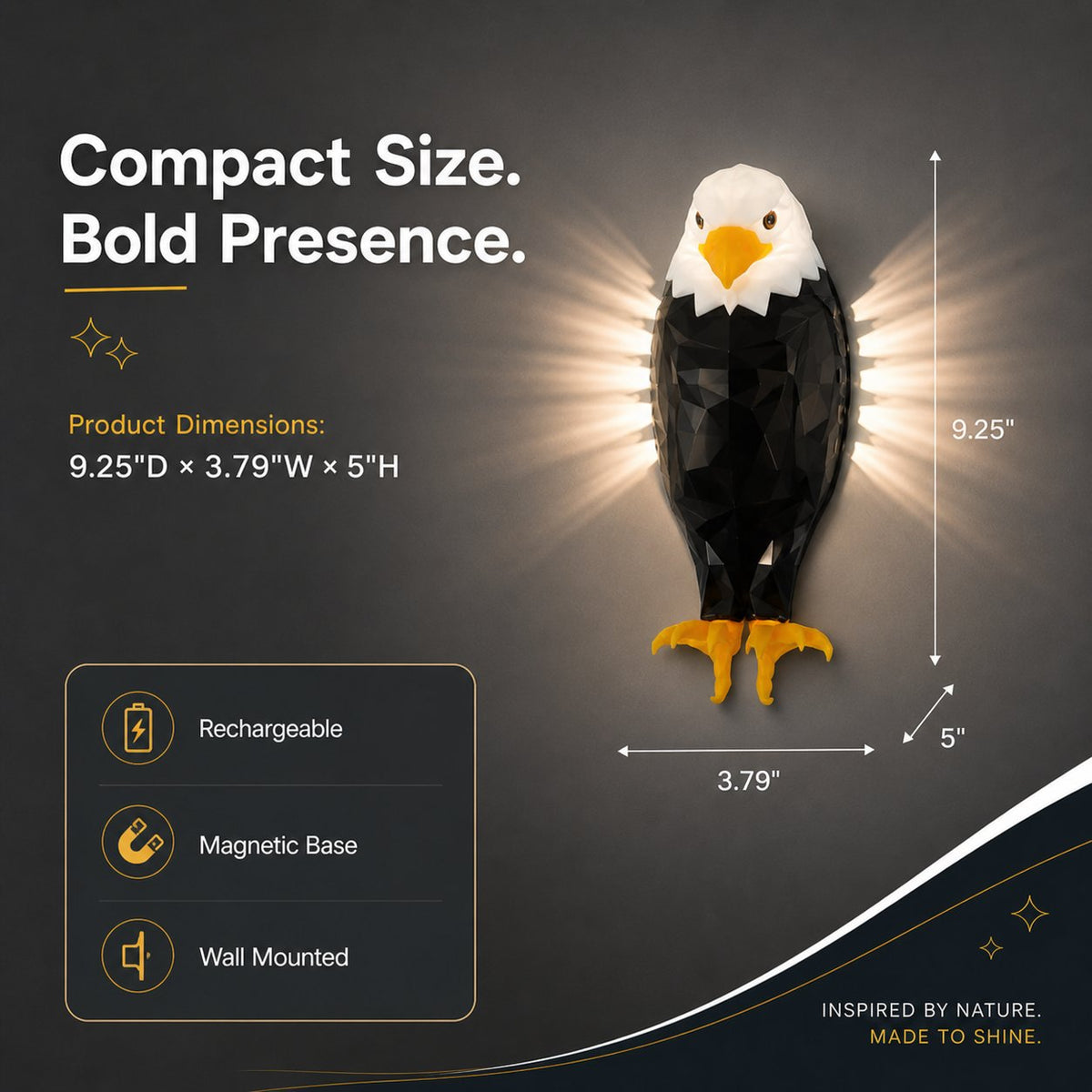 Sovereign Glow: The Elite Bald Eagle Wall Luminaire