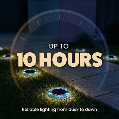 Solar Disk Lights – Handcrafted Mosaic Outdoor LED Waterproof In-Ground & Tabletop Wireless Lighting
