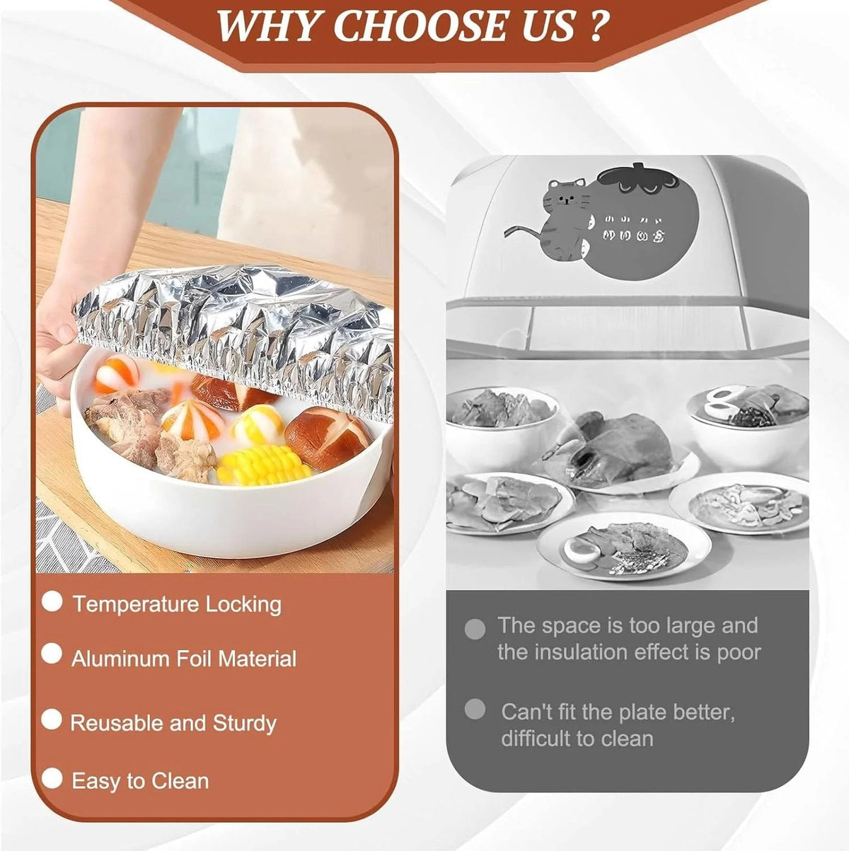 🍲🍲🔥 Home dining table & food container aluminum foil heat-retaining cover