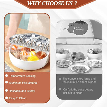 🍲🍲🔥 Home dining table & food container aluminum foil heat-retaining cover