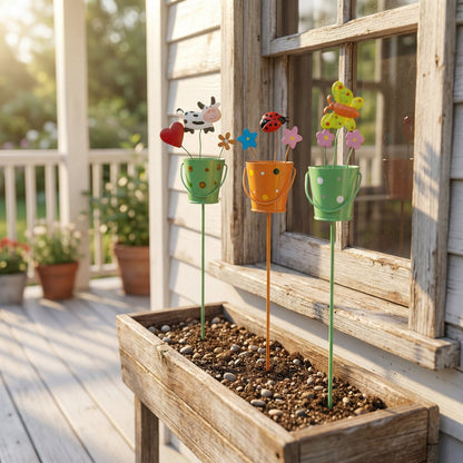 🔥Last Day 49% OFF-🌱🌱Set of 3 Metal Flower Pot Garden Stakes
