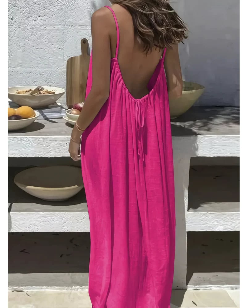 🎁Last Day Promotion 60% OFF👗Sexy Backless Easy Flow Maxi Dress-Radiate feminine charm!