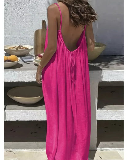 🎁Last Day Promotion 60% OFF👗Sexy Backless Easy Flow Maxi Dress-Radiate feminine charm!