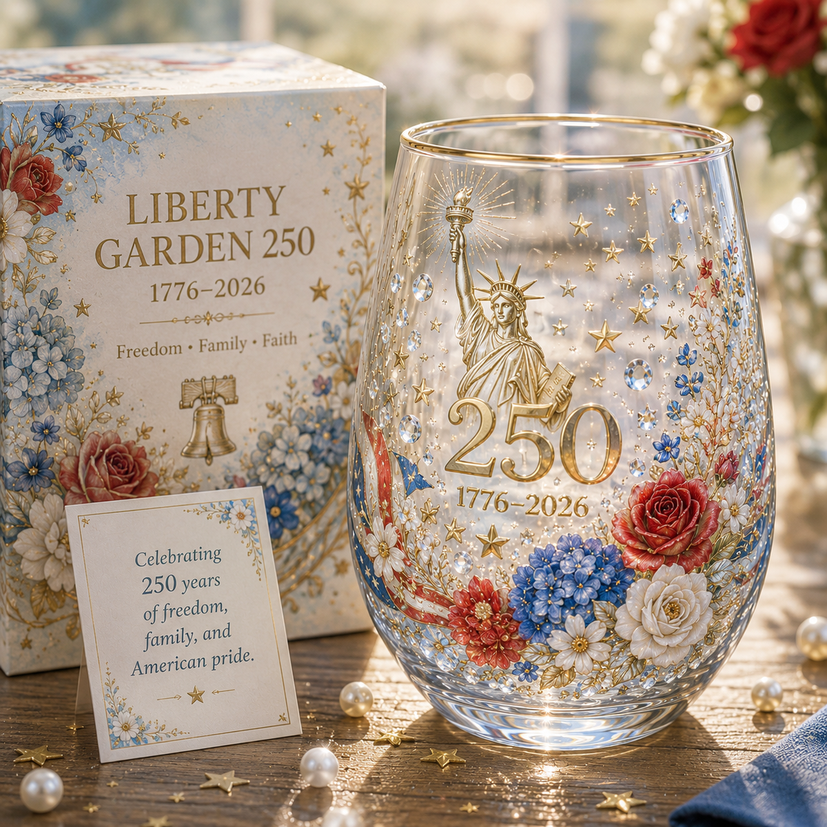 America 250th Anniversary Glass Tea Cup Collection