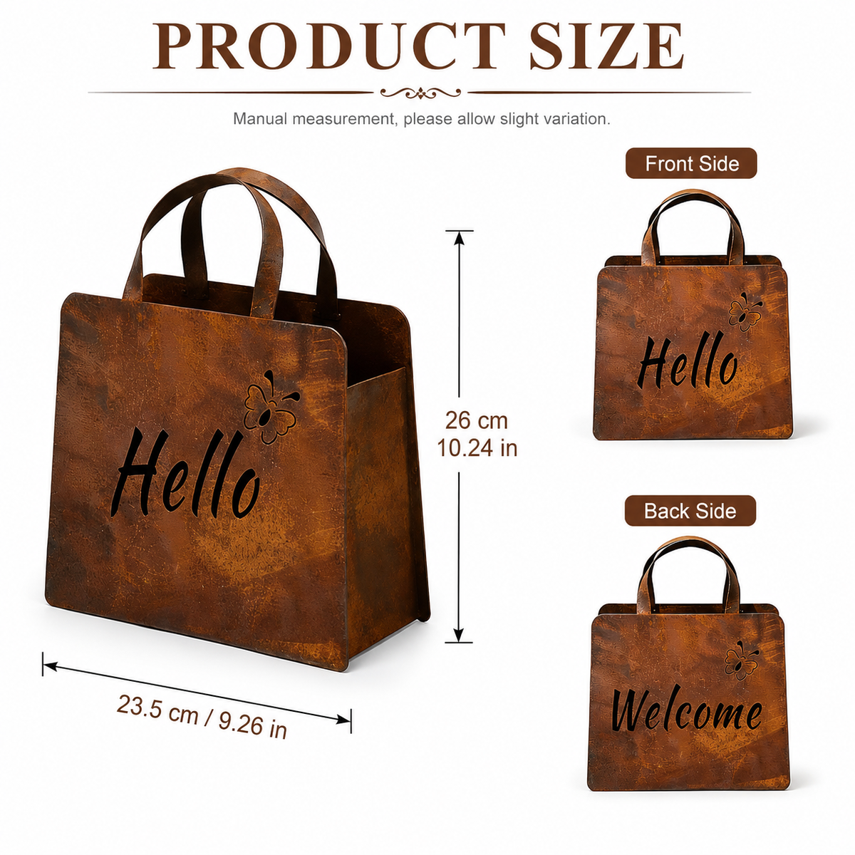 🌸🌸Rustic Metal Handbag Planter Decor