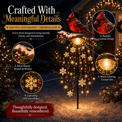 ✨ Cardinal Memory Fountain ✨– Lighted Christmas Remembrance Garden Decor