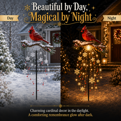 ✨ Cardinal Memory Fountain ✨– Lighted Christmas Remembrance Garden Decor