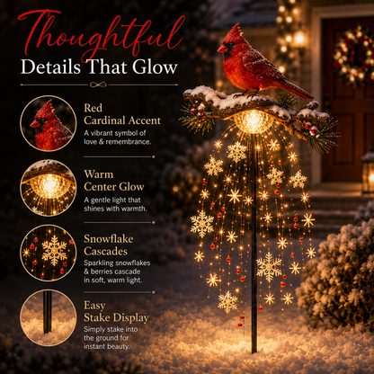 ✨ Cardinal Memory Fountain ✨– Lighted Christmas Remembrance Garden Decor