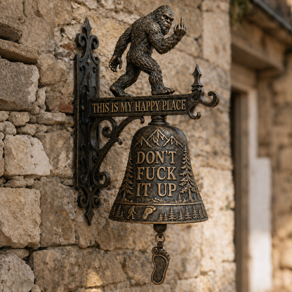 🐾🐾😮Bigfoot Funny Wall Bell – Rustic Sasquatch Doorbell Decor