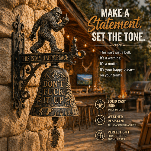 🐾🐾😮Bigfoot Funny Wall Bell – Rustic Sasquatch Doorbell Decor