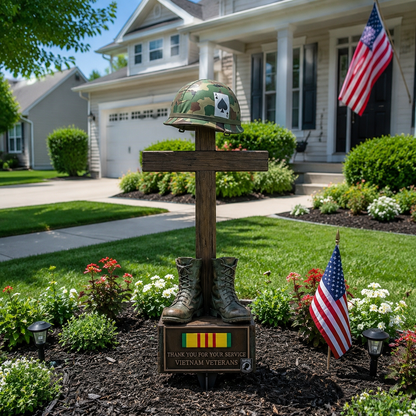 ✝️✝️Last Day Promo: 50% OFF 🎖️-Vietnam Veteran Battlefield Cross Memorial Garden Stake