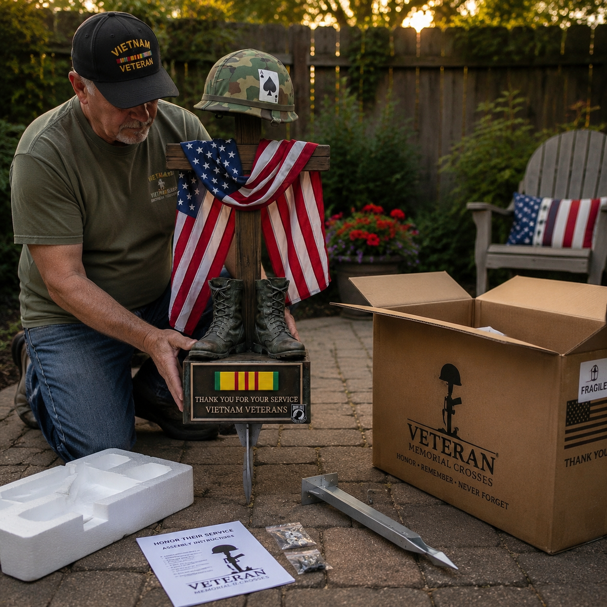 ✝️✝️Last Day Promo: 50% OFF 🎖️-Vietnam Veteran Battlefield Cross Memorial Garden Stake
