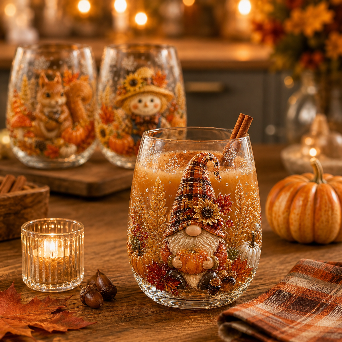 🍂🍂✨Autumn Harvest Glass Cup Set