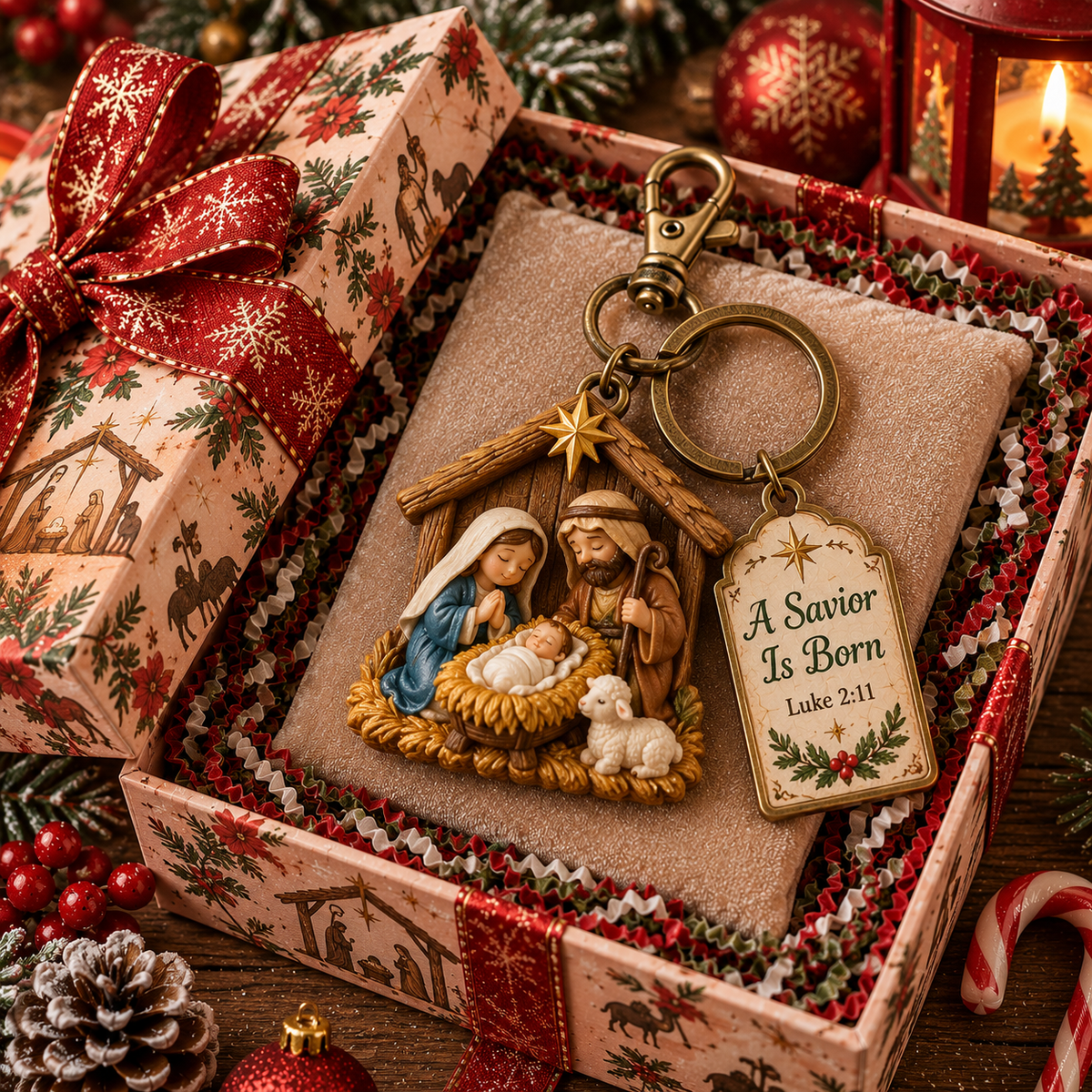 🎅 2026 Christmas Gift 50% Off--🎄🕊️Christian Nativity Keychain – Religious Christmas Keychain Set