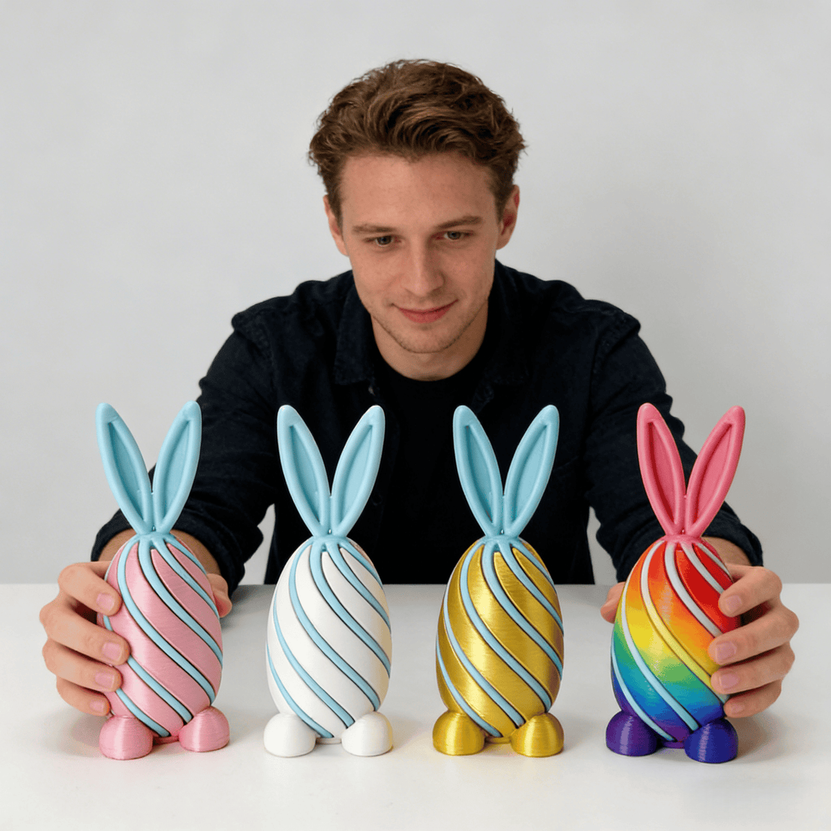 🐰🎁2026 Easter Gifts 50% Off-- 3D Printed Easter Bunny Egg Fun Rotating Toy