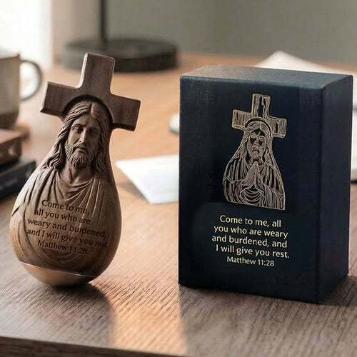 ✝️✝️Proverbs 24:16 –✨ Solid Wood Faithful Roly-Poly Ornament