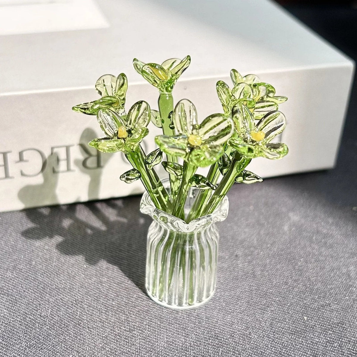 🌸2026 Mother's Day Gifts 50% Off--🎁Mini Glass Flower Ornament Crafts Artificial Flower Floral Figurine