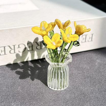 🌸2026 Mother's Day Gifts 50% Off--🎁Mini Glass Flower Ornament Crafts Artificial Flower Floral Figurine