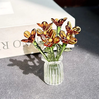 🌸2026 Mother's Day Gifts 50% Off--🎁Mini Glass Flower Ornament Crafts Artificial Flower Floral Figurine