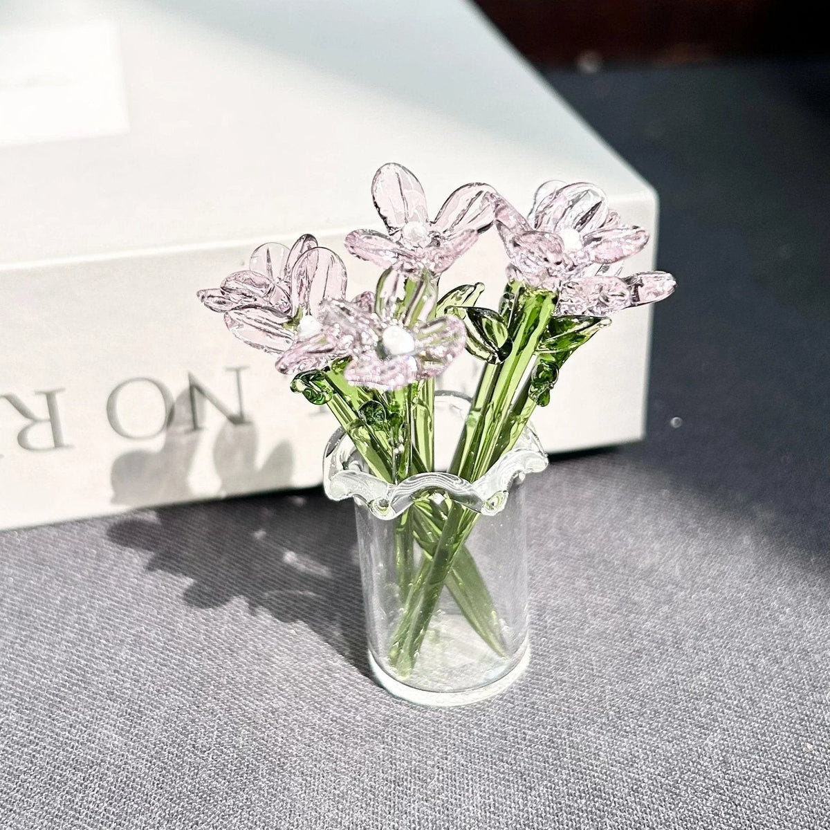 🌸2026 Mother's Day Gifts 50% Off--🎁Mini Glass Flower Ornament Crafts Artificial Flower Floral Figurine