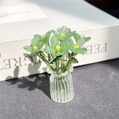 🌸2026 Mother's Day Gifts 50% Off--🎁Mini Glass Flower Ornament Crafts Artificial Flower Floral Figurine