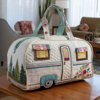 🔥LAST DAY 50% OFF✨🏕️ Vintage Camper Quilted Duffle Bag | Whimsical Retro Travel Companion