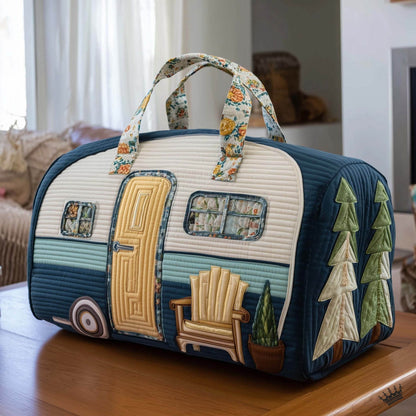 🔥LAST DAY 50% OFF✨🏕️ Vintage Camper Quilted Duffle Bag | Whimsical Retro Travel Companion