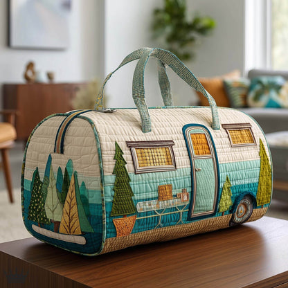🔥LAST DAY 50% OFF✨🏕️ Vintage Camper Quilted Duffle Bag | Whimsical Retro Travel Companion