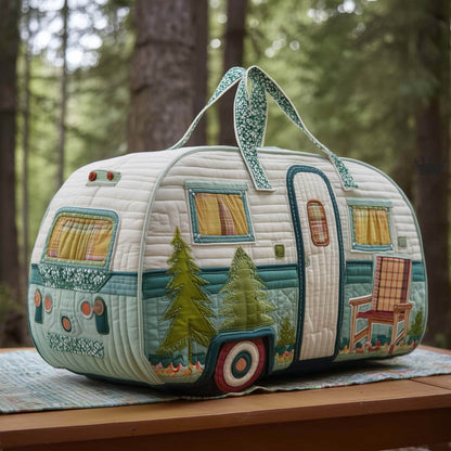 🔥LAST DAY 50% OFF✨🏕️ Vintage Camper Quilted Duffle Bag | Whimsical Retro Travel Companion
