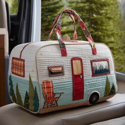 🔥LAST DAY 50% OFF✨🏕️ Vintage Camper Quilted Duffle Bag | Whimsical Retro Travel Companion