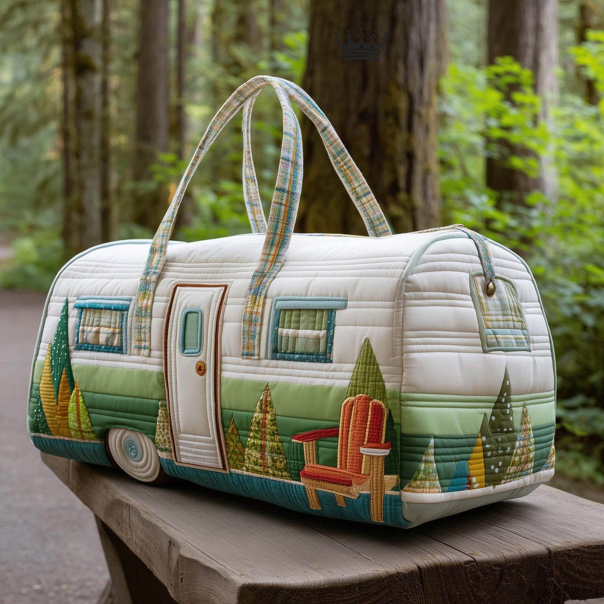 🔥LAST DAY 50% OFF✨🏕️ Vintage Camper Quilted Duffle Bag | Whimsical Retro Travel Companion