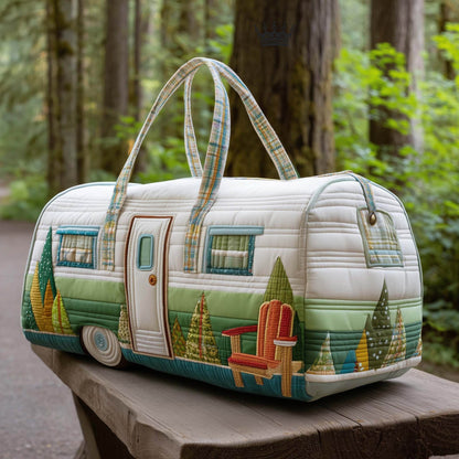 🔥LAST DAY 50% OFF✨🏕️ Vintage Camper Quilted Duffle Bag | Whimsical Retro Travel Companion