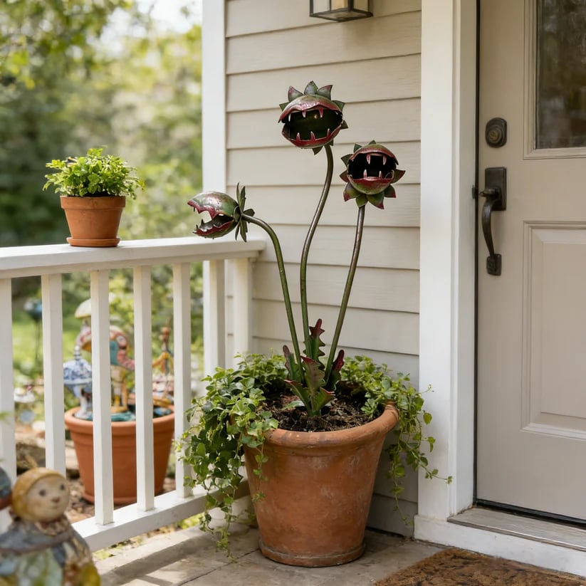 LAST DAY 59% OFF - 🌵Whimsical Metal Carnivorous Plant Garden Stake