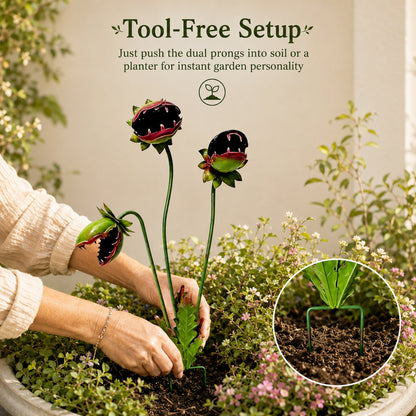 LAST DAY 59% OFF - 🌵Whimsical Metal Carnivorous Plant Garden Stake