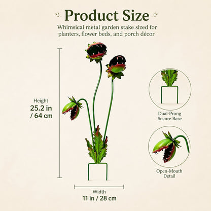 LAST DAY 59% OFF - 🌵Whimsical Metal Carnivorous Plant Garden Stake