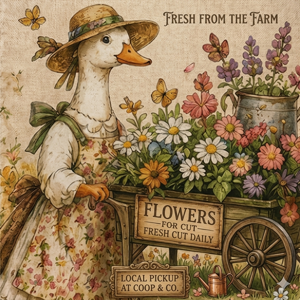 🔥LAST DAY 50% OFF - Goose Flower Market Garden Flag