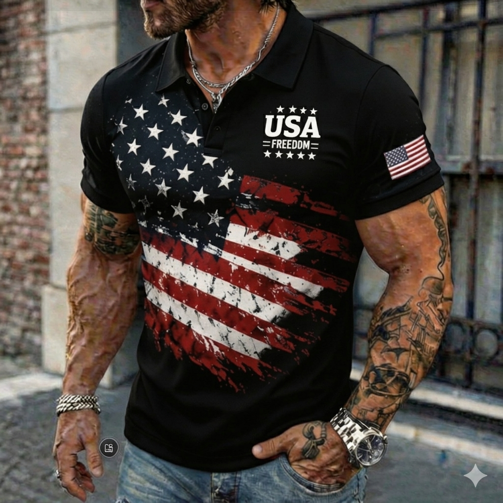 🔥Last Day 65% OFF - 🇺🇸 USA 250th Anniversary Patriotic Polo Shirt