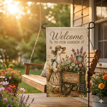 🔥LAST DAY 50% OFF - Goose Flower Market Garden Flag
