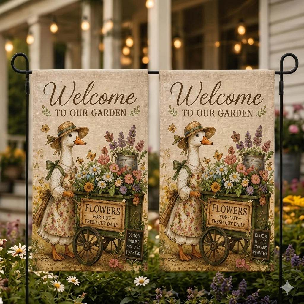 🔥LAST DAY 50% OFF - Goose Flower Market Garden Flag