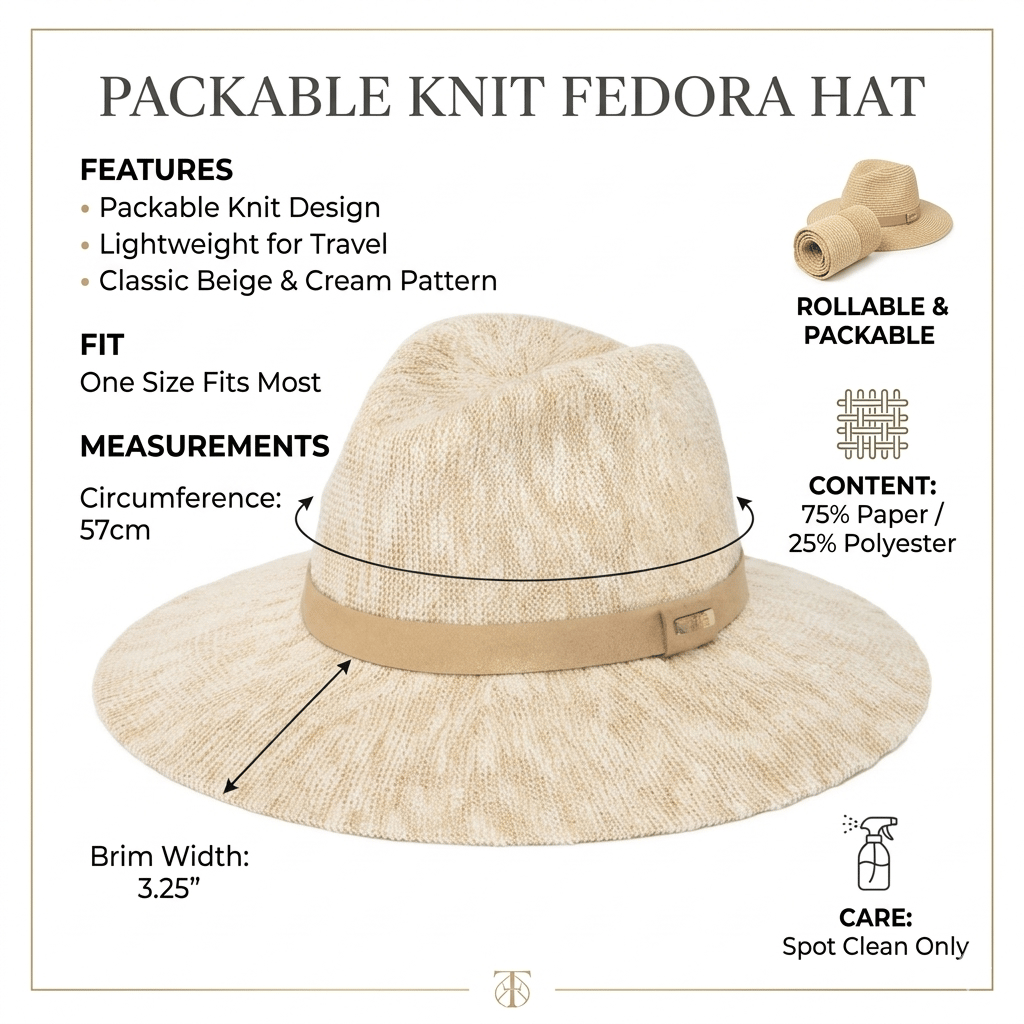 🔥Last Day 49% OFF - Packable Knit Fedora Hat – Lightweight Travel-Ready Style ✨👒